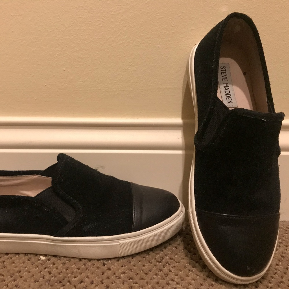 Black Steve Madden Slip On Sneakers Size 7